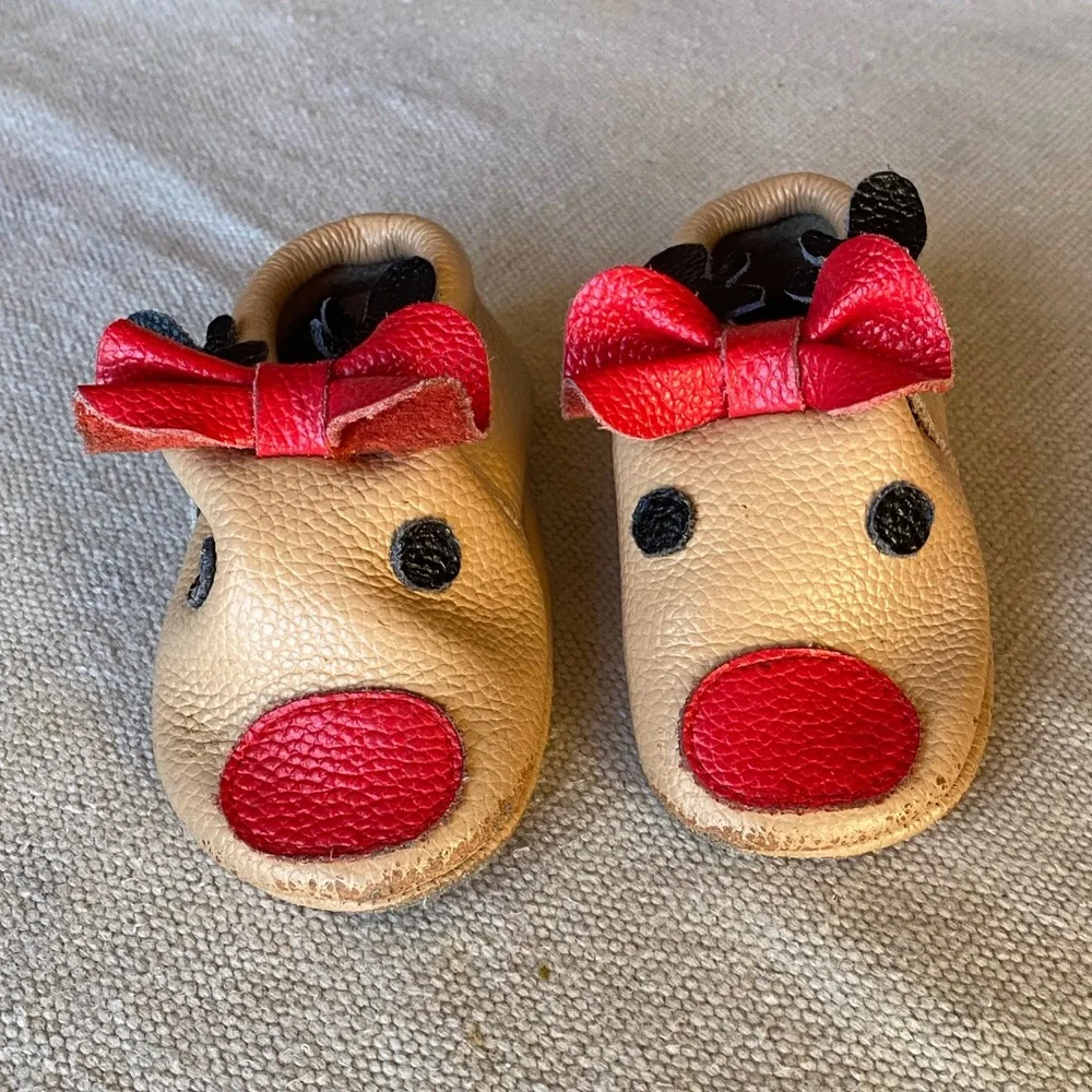 Vintage Leather Reindeer Shoes Holiday Season